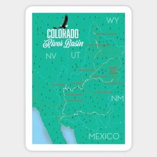 Colorado River Basin vintage map Sticker